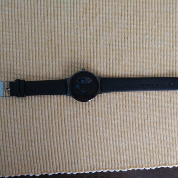 Shaarms Quartz Watch Round Dial Faux Leather Black - Picture 3 of 4